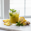 Apple Pineapple Lemon Ginger Mint Juice in a Glass