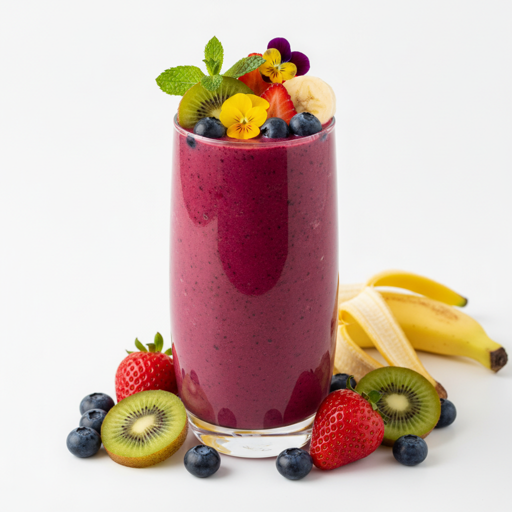 Blueberry Strawberry Banana Kiwi Smoothie