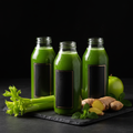 Celery Ginger Cleanse upright bottles with visible ingredients