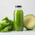 16oz clear bottle of fresh green cabbage juice