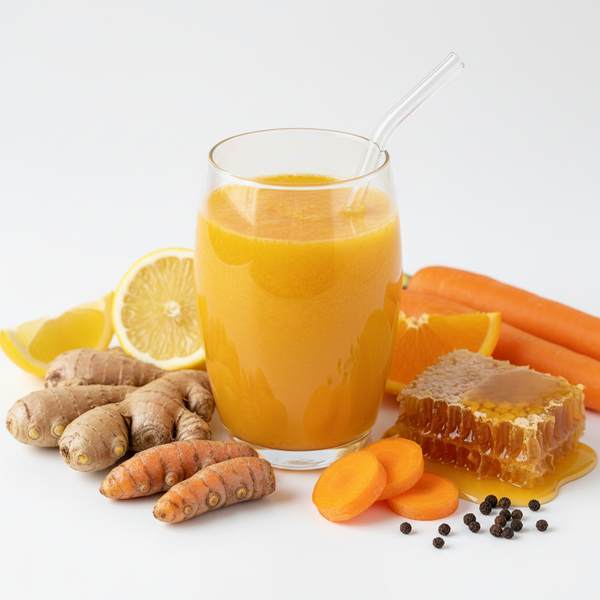 Ginger Turmeric Carrot Lemon Orange Raw Honey Black Pepper Juice