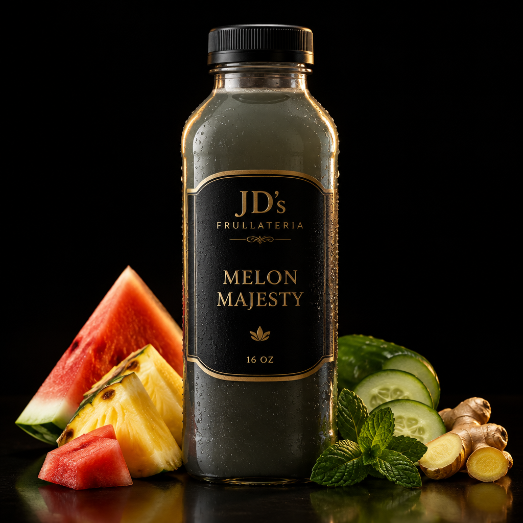 Melon Majesty premium dark-gray juice bottle